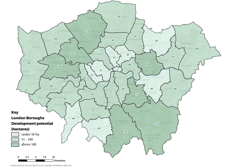 Available land by borough